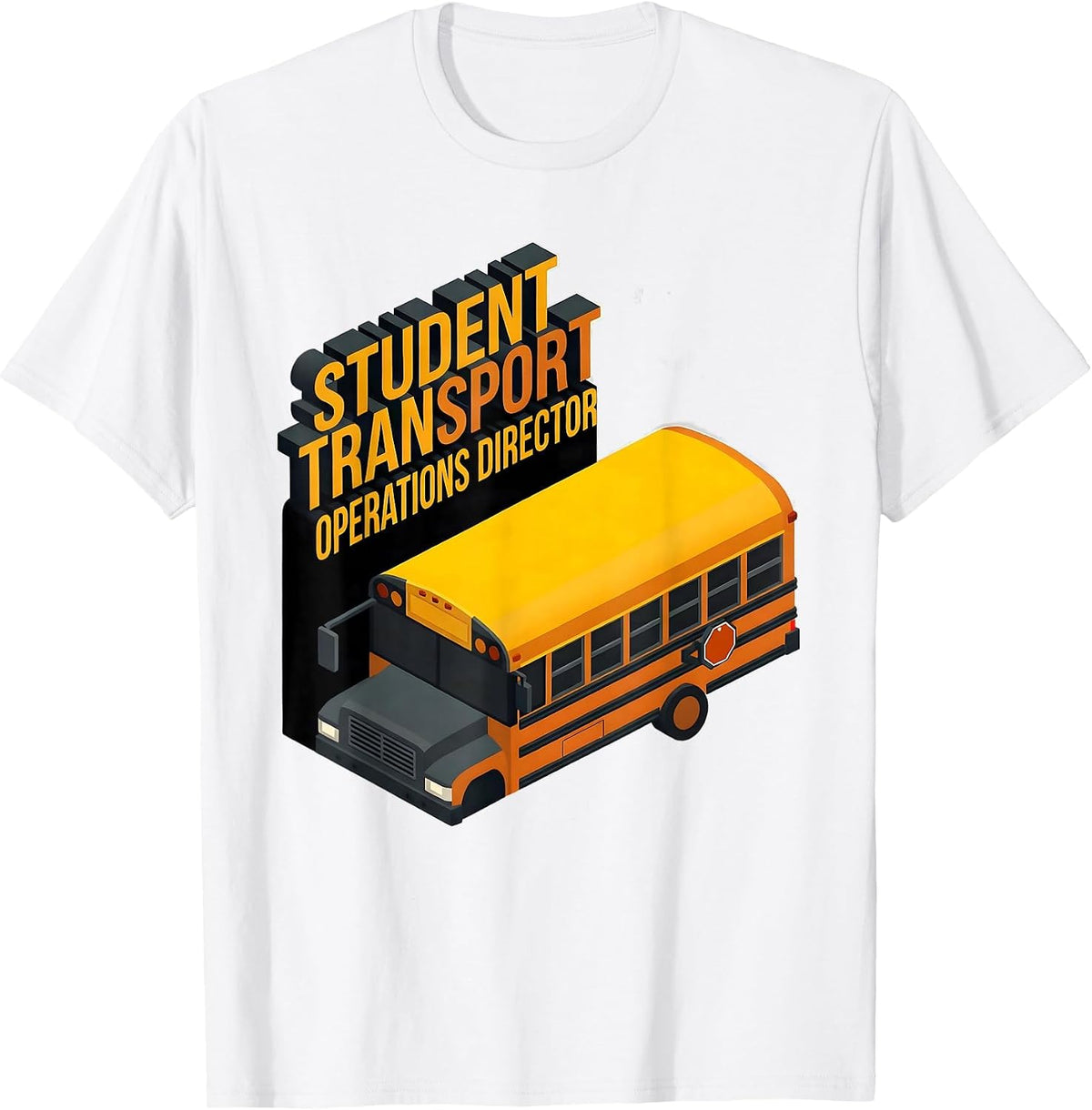 Men's Student Transport Operations Director Funny School Bus T-Shirt - White