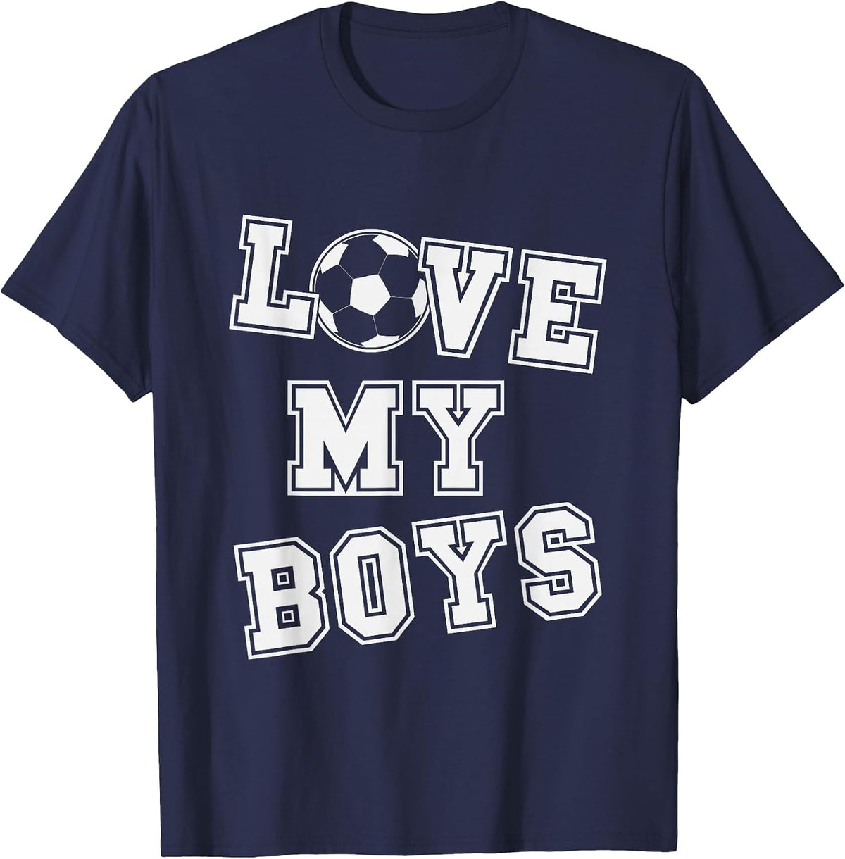 Retro Love My Boys Soccer dad and Soccer mom T-Shirt - Navy Blue