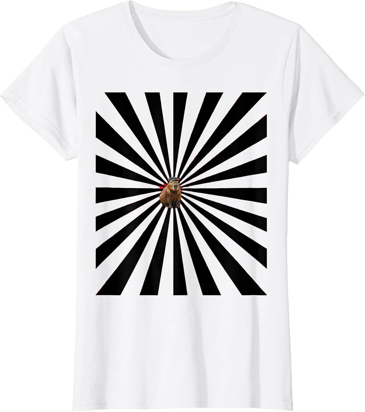 Women's Sunburst Seal Capybara Funny Animal Meme Humor T-Shirt - White