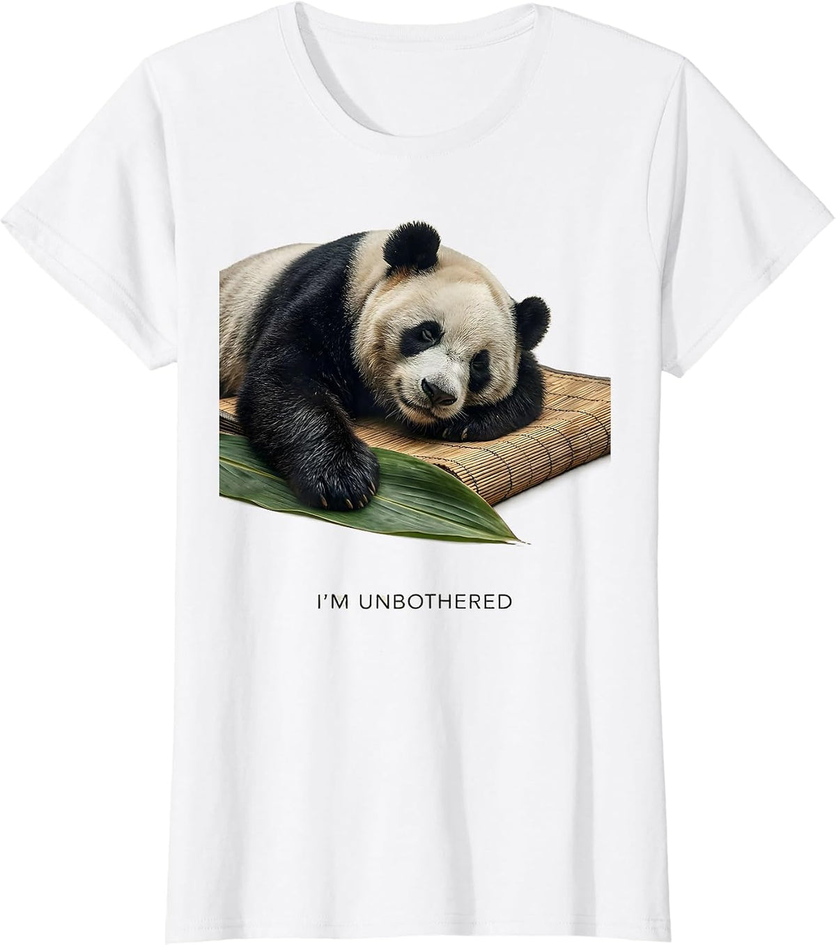 Women's I'm Unbothered Cute Panda Lover Funny Animal Humor T-Shirt - White