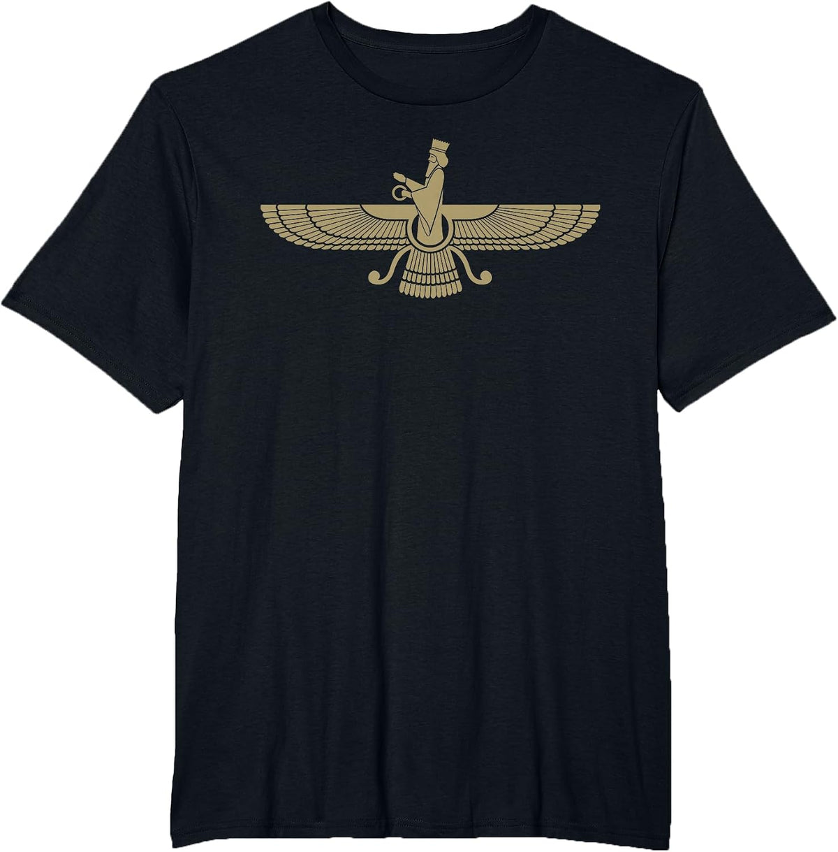 Faravahar Zoroastrianism Zarathustra Symbol Philosopher T-Shirt - Black