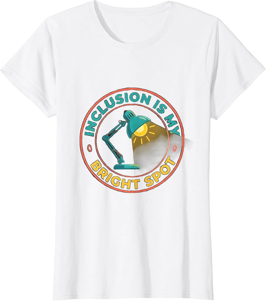 Women's Inclusion Is My Bright Spot Special Education Teacher Autism T-Shirt - White