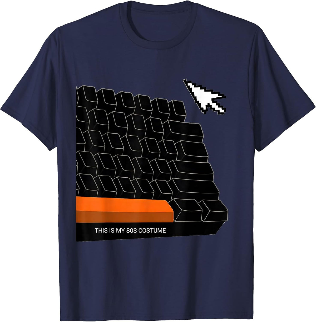 Men's This Is My 80s Costume Brutalist Retro Party Throwback T-Shirt - Navy Blue