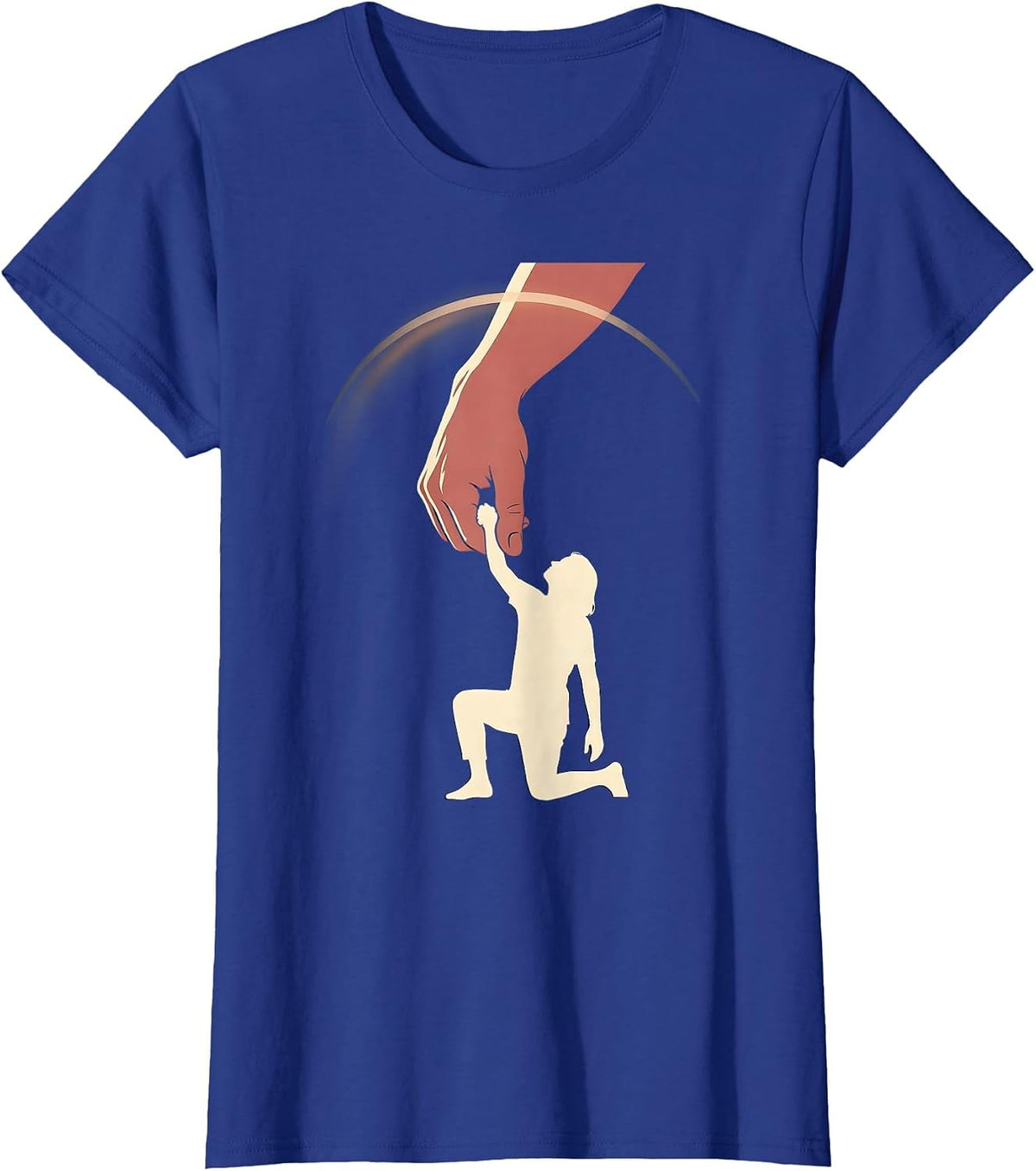 Women's Anti Bullying Hand Lifting Fallen Figure Graphic T-Shirt - Royal Blue