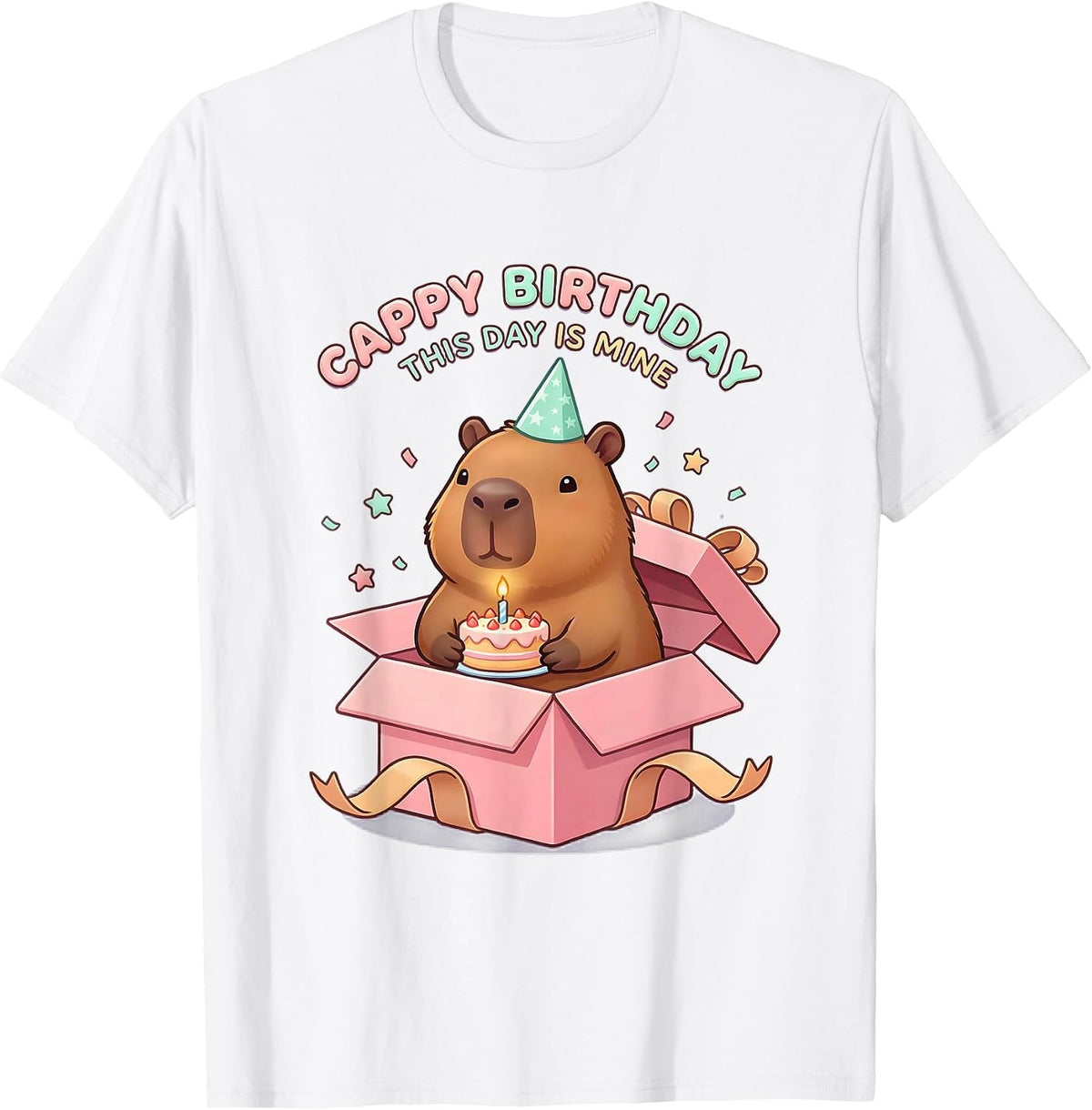 Men's Cappy Birthday This Day Is Mine Cute Kawaii Capybara T-Shirt - White