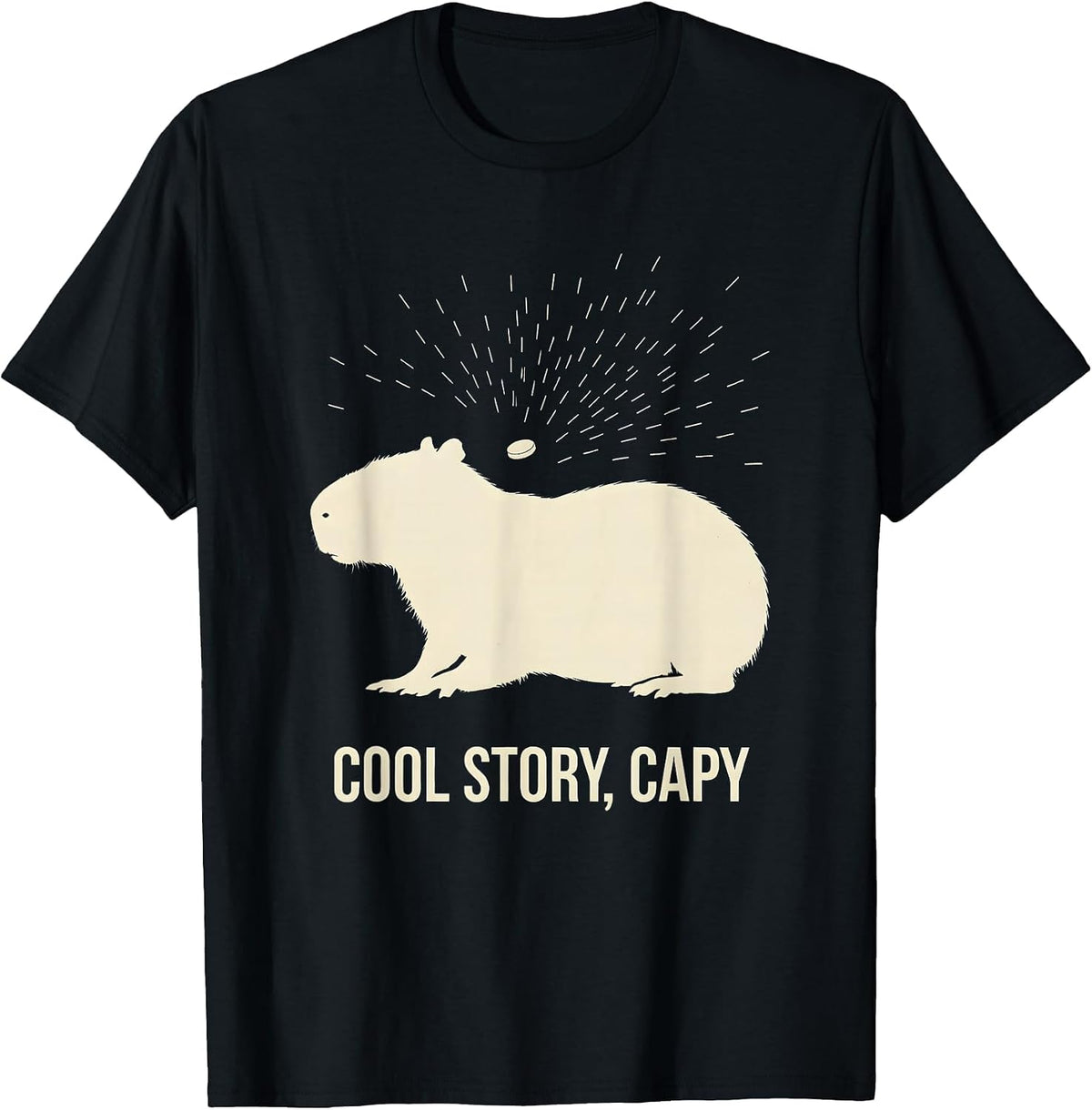 Men's Cool Story Capy Funny Capybara Animal Meme Humor T-Shirt - Black