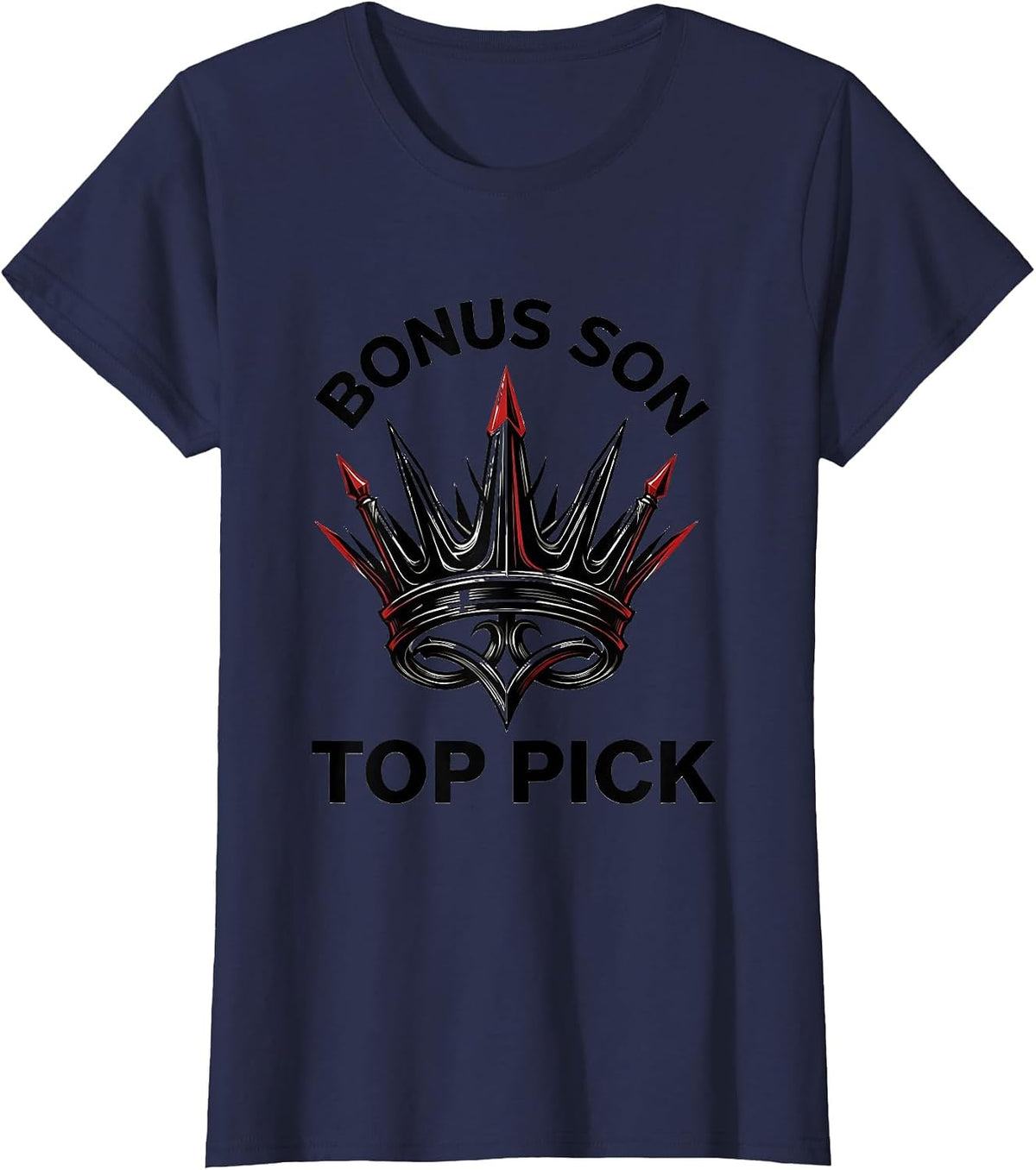 Women's Bonus Son Top Pick Favorite Son In Law Design T-Shirt - Navy Blue