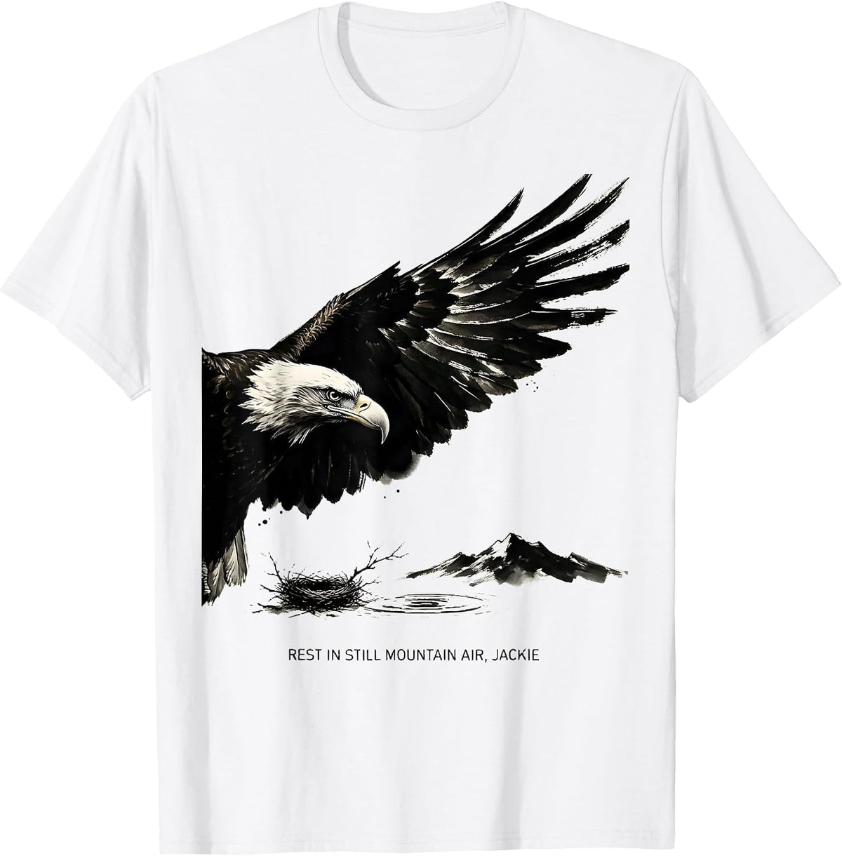Men's Rest In Still Mountain Air Jackie Vintage Bald Eagle T-Shirt - White