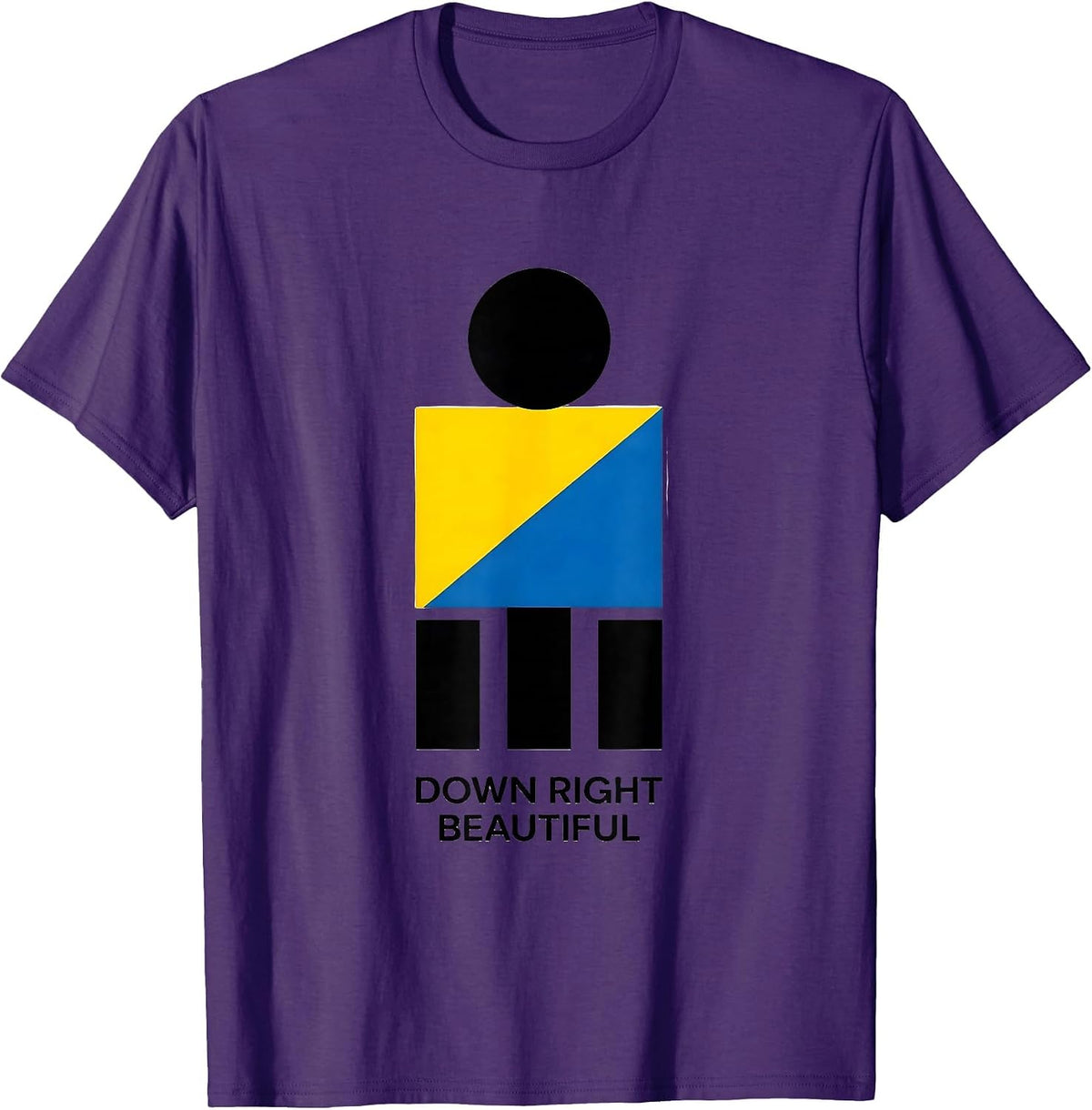 Men's Down Right Beautiful Bauhaus Modernist Down Syndrome T-Shirt - Purple