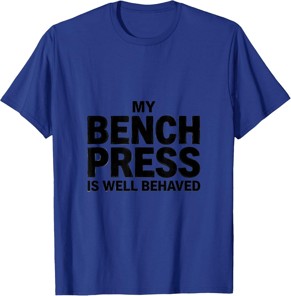 Men's My Bench Press Is Well Behaved Funny Gym Workout T-Shirt - Royal Blue