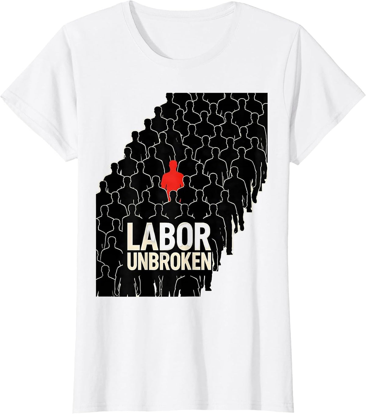 Labor Unbroken Constructivist Union Worker Solidarity Pride T-Shirt - White