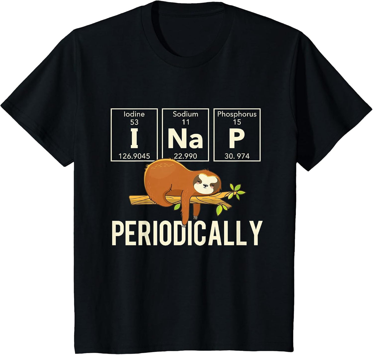 Periodically - Sleeping Sloth Zookeeper Animal Nature Lover T-Shirt - Black