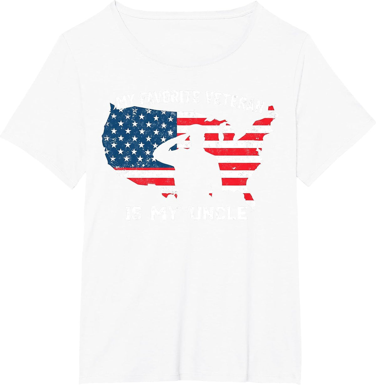 My Favorite Veteran is My Uncle US Flag Veterans Day Tee T-Shirt - White