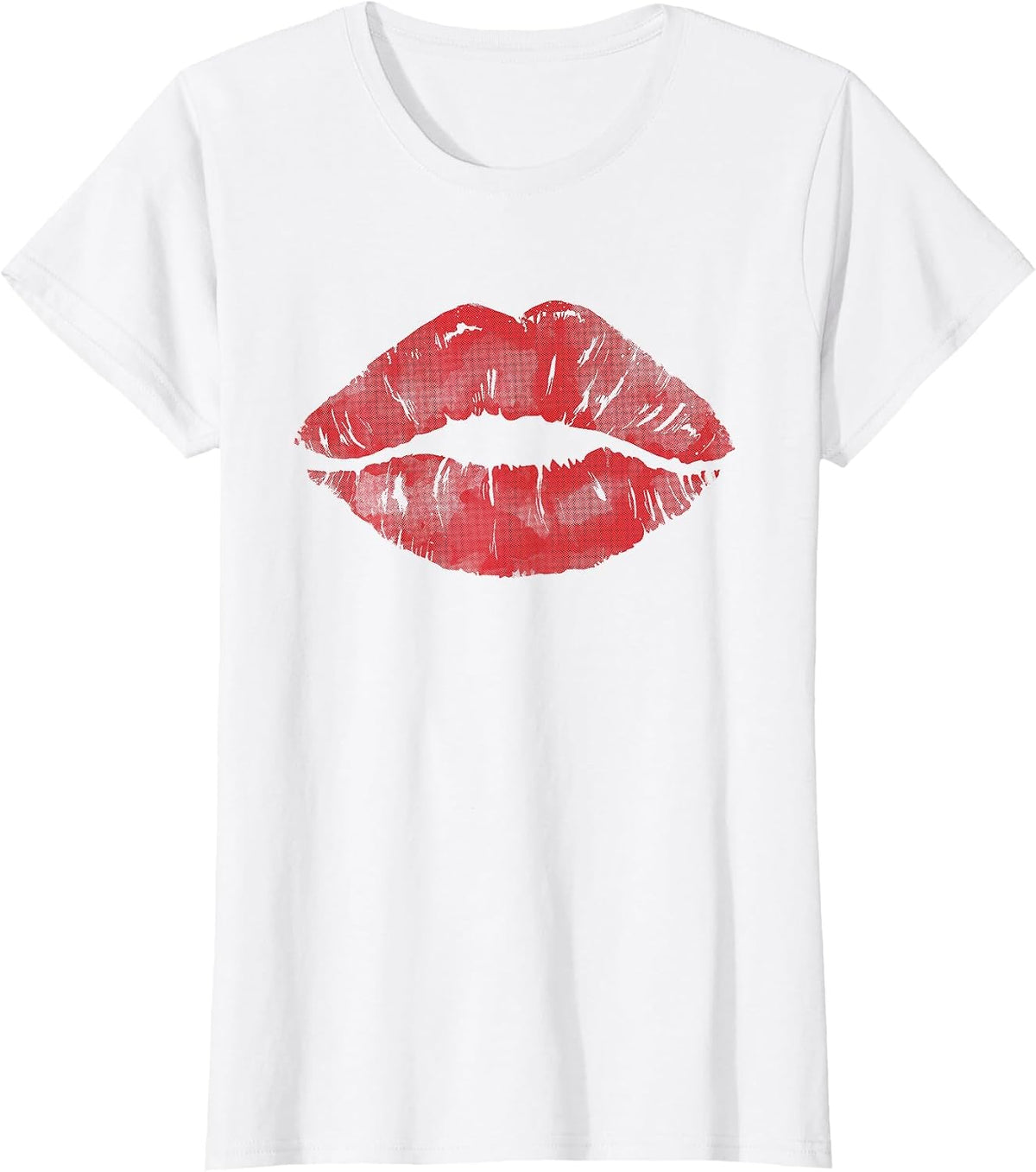 Cute Red Lips Art Men Women Sexy Kiss Makeup Lipstick T-Shirt - White