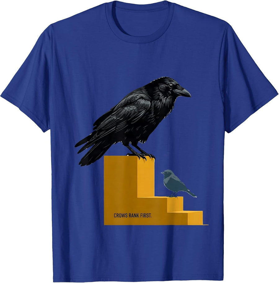 Crows Rank First Dark Humor Crow Lover Bird Enthusiast T-Shirt - Royal Blue