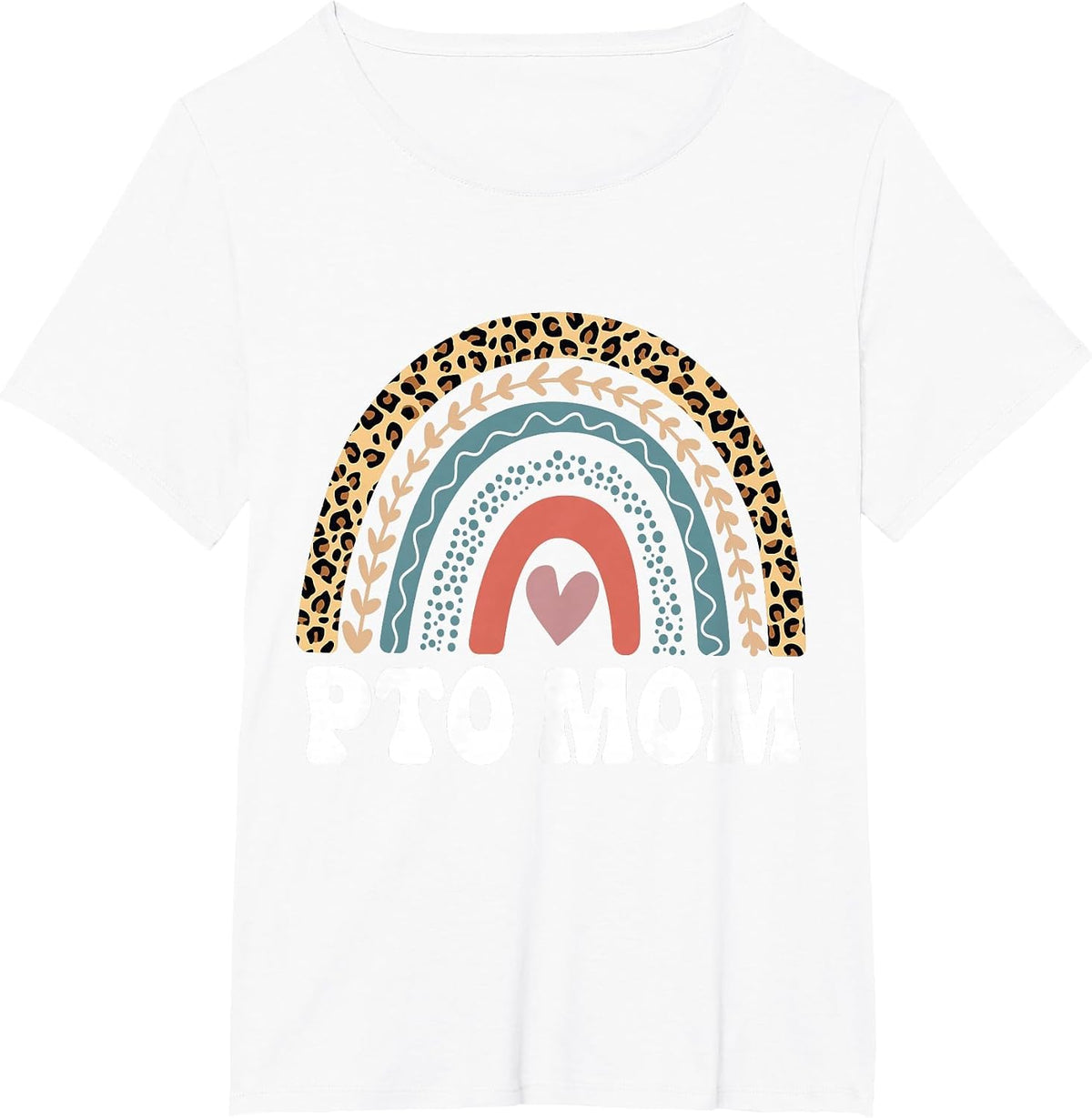 PTO Mom Rainbow Volunteer Mothers Appreciation T-Shirt - White
