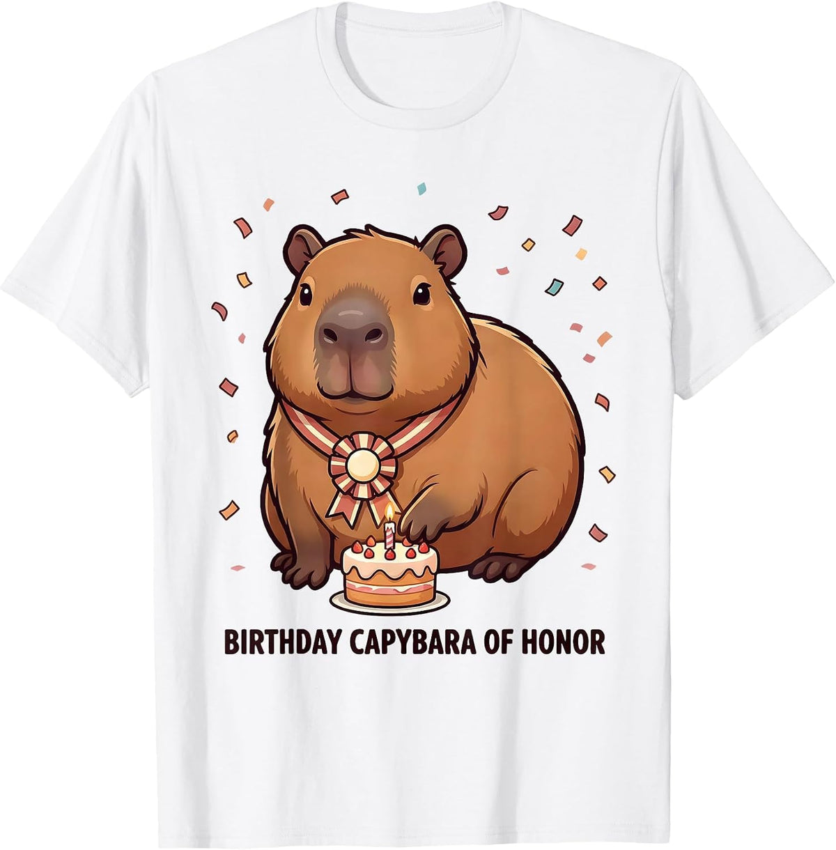 Men's Birthday Capybara Of Honor Cute Kawaii Animal Lover Birthday T-Shirt - White