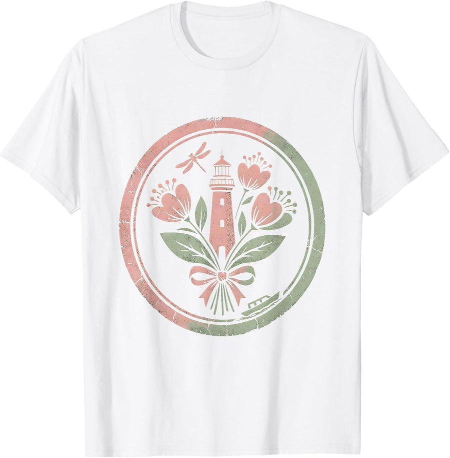 Men's Lighthouse Guiding Light Be Kind Graphic Tee T-Shirt - White