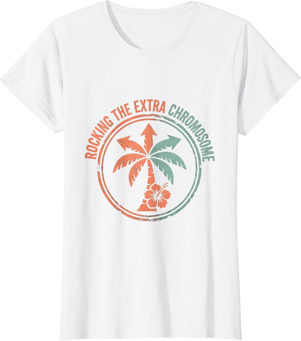 Women's Rocking the Extra Chromosome Awareness Design T-Shirt - White