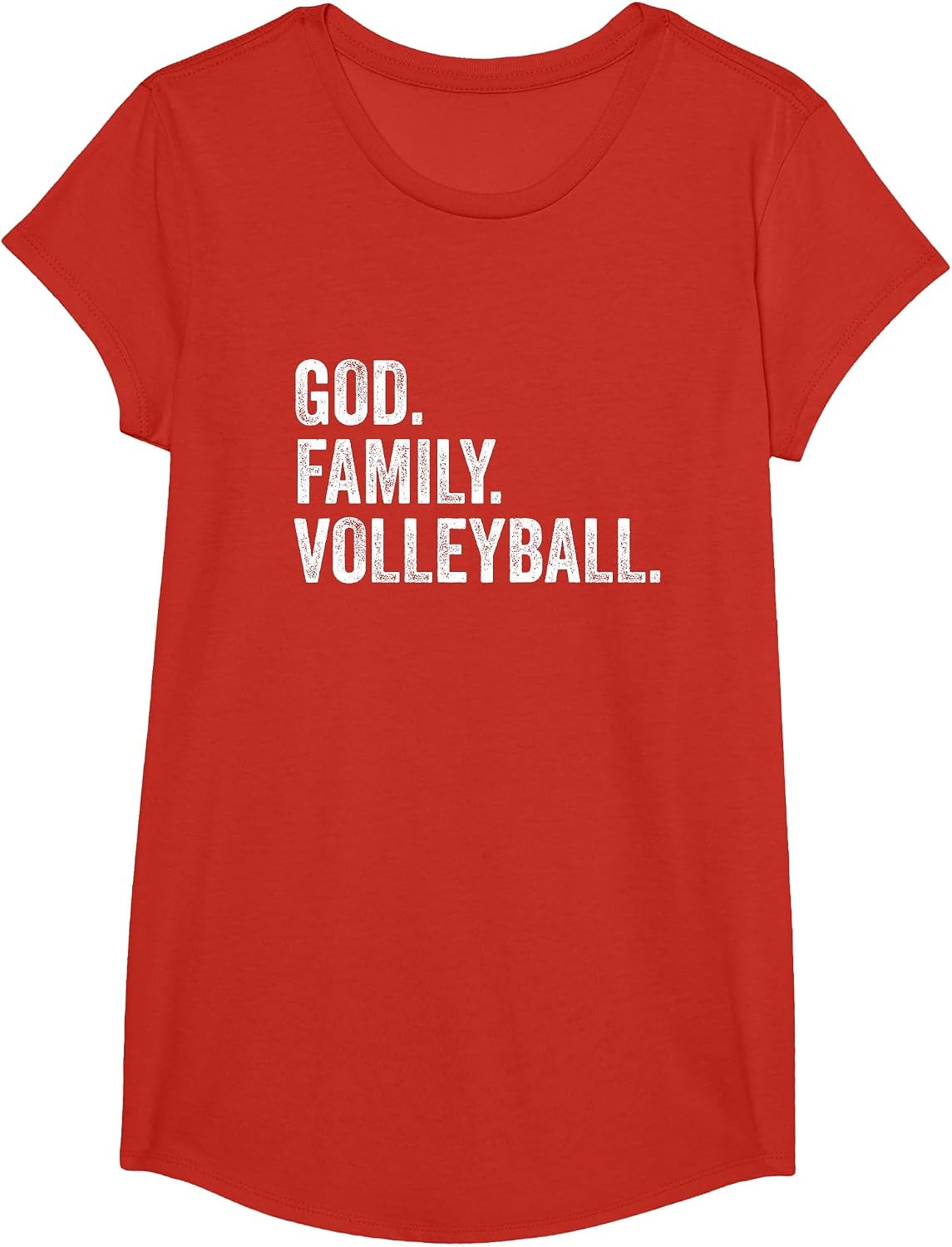 God Family Volleyball T-Shirt - Girls Red
