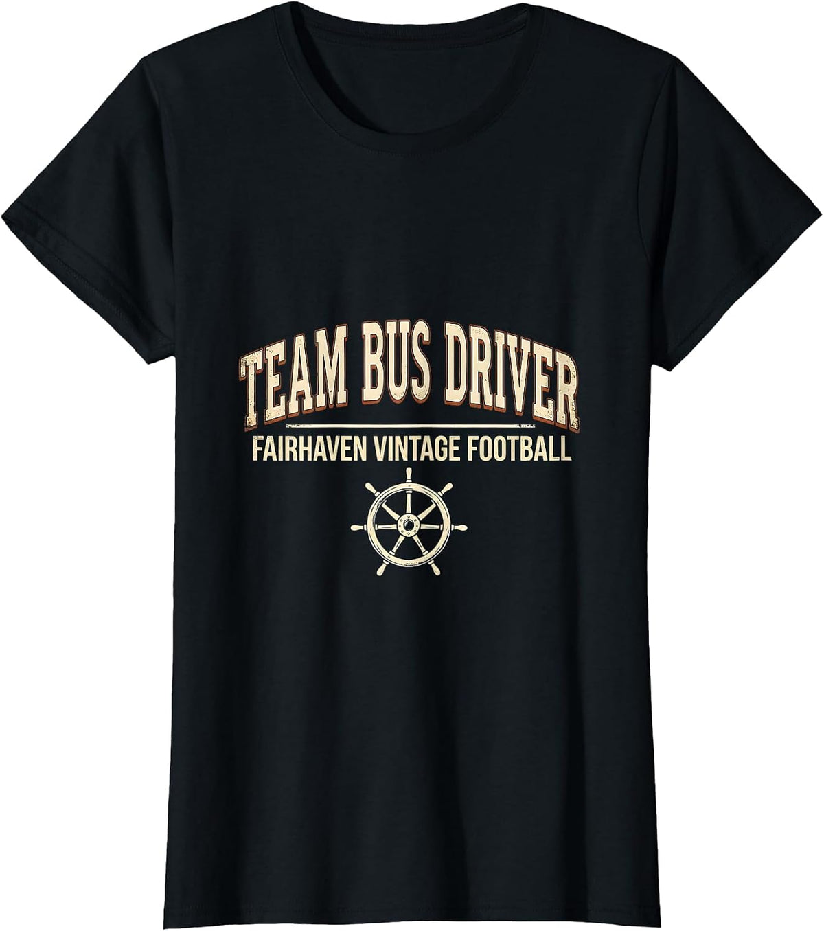 Women's Team Bus Driver Fairhaven Vintage Football Vintage T-Shirt - Black