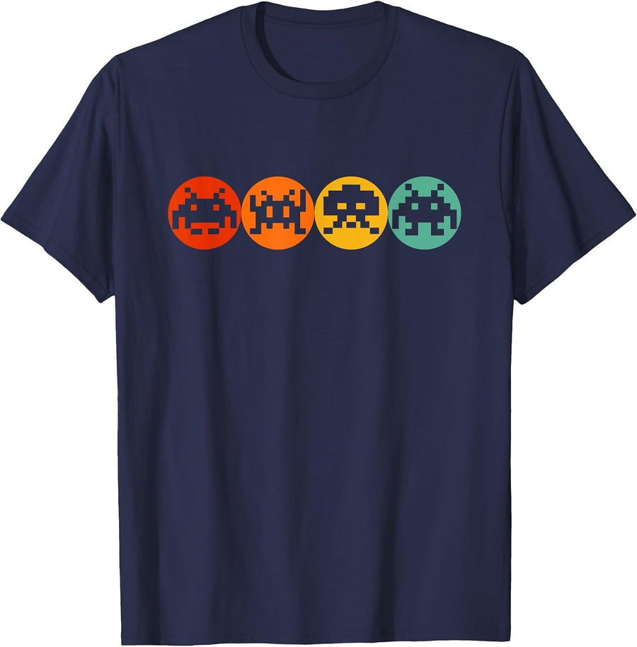 80s Video Game Vintage Retro Arcade T-Shirt - Navy Blue