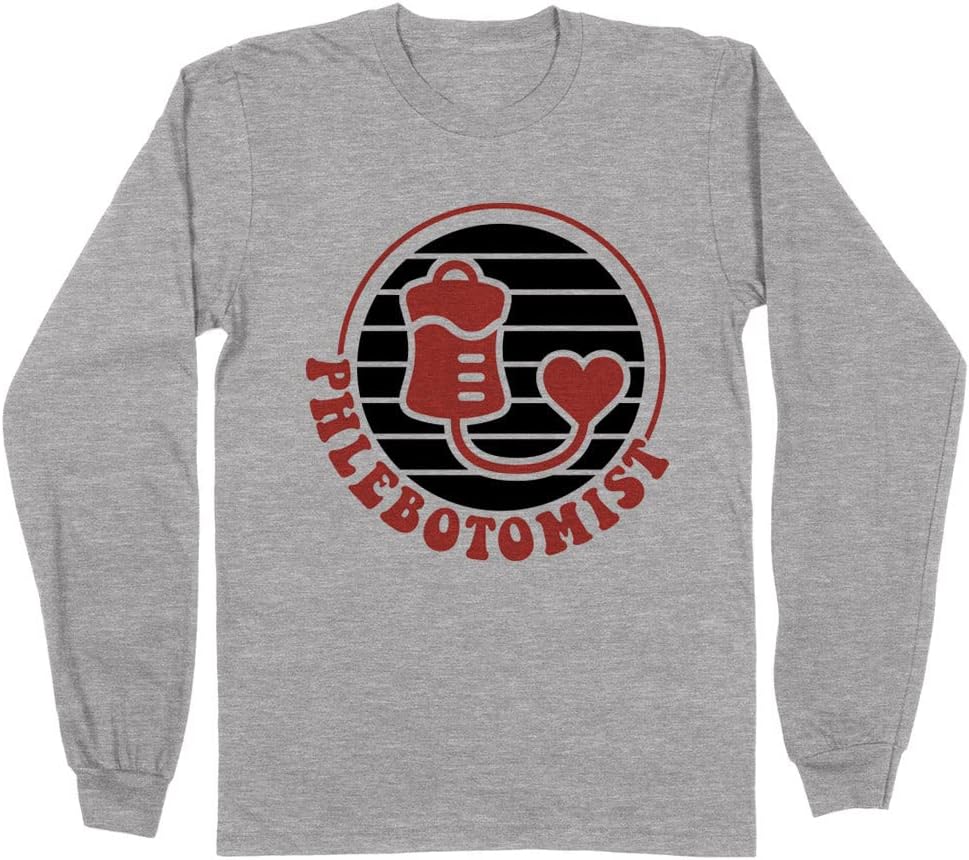 Retro Phlebotomist Long Sleeve Shirt Unisex - Grey