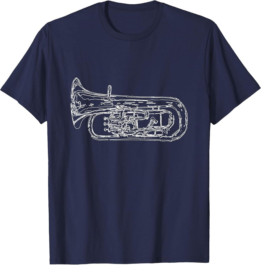 Euphonium Euphonium Player Marching Band Concert Band T-Shirt - Navy Blue