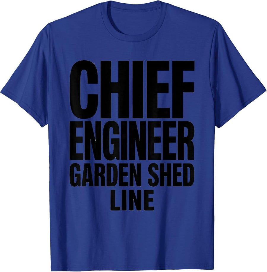 Chief Engineer Garden Shed Line Funny Train Engineer Vintage T-Shirt - Royal Blue