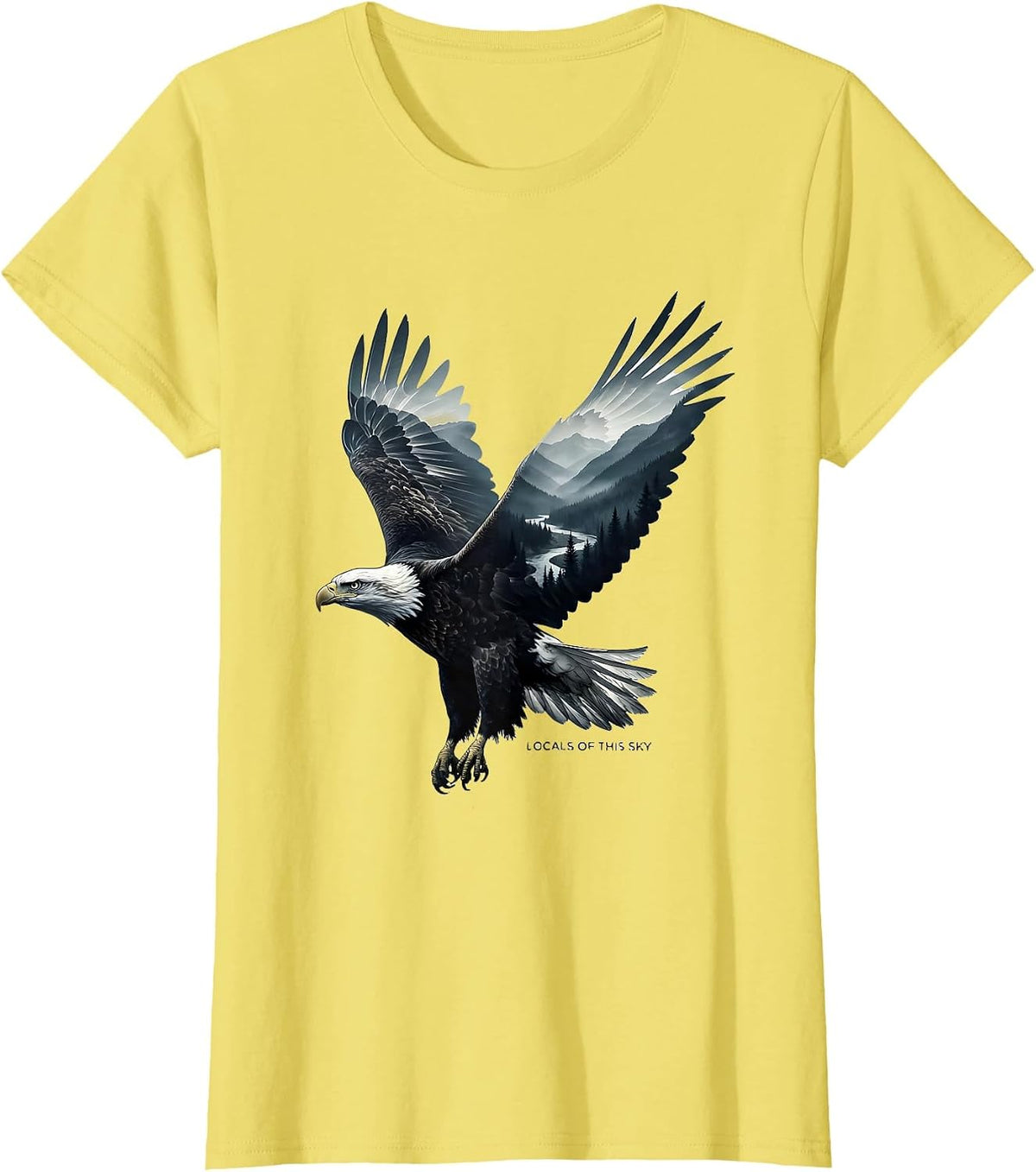 Locals Of This Sky Eagle Forest Wildlife Animal Lover Gift T-Shirt - Lemon Yellow