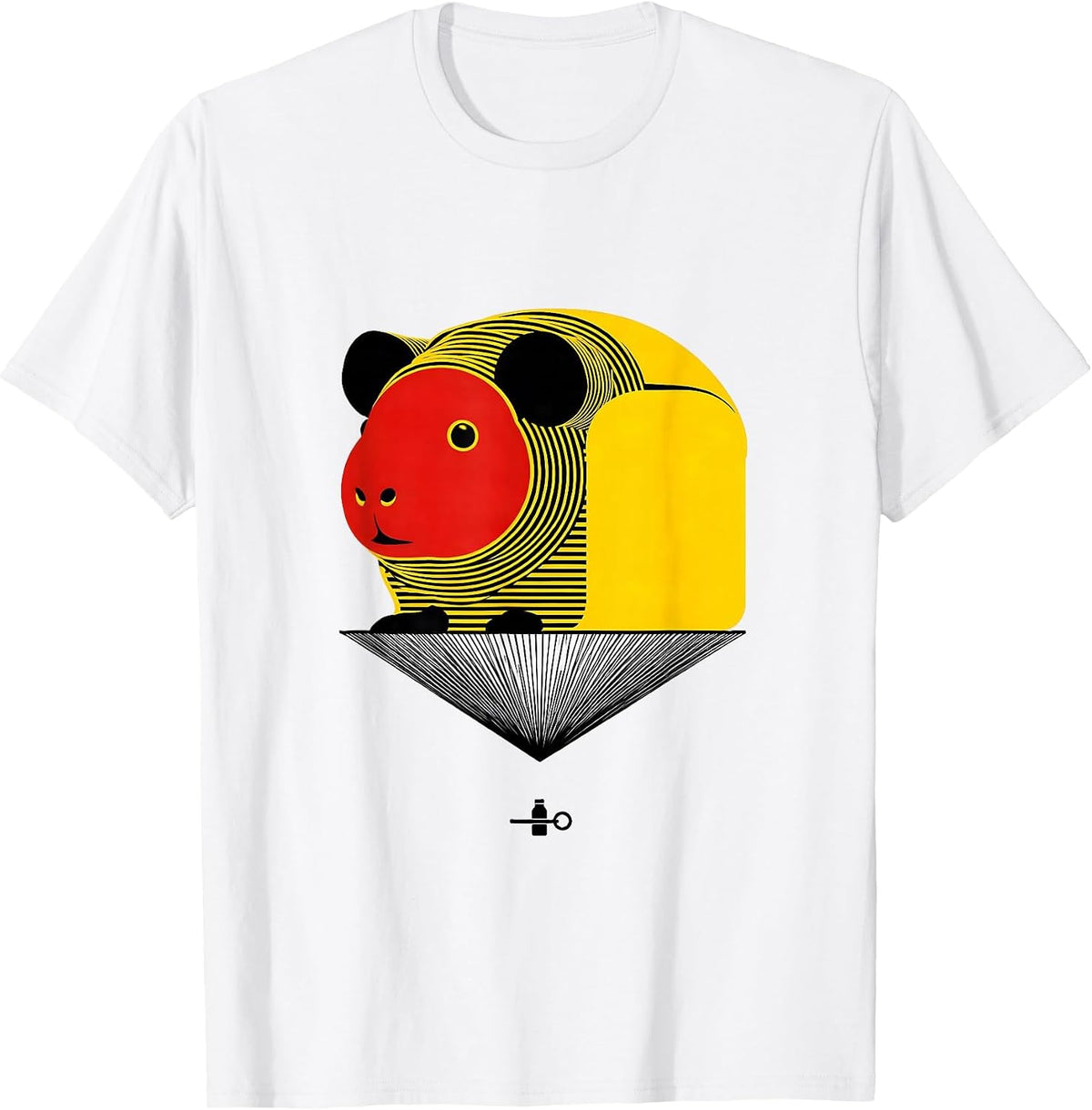 Men's Geometric Guinea Pig Modernist Pet Lover Humor T-Shirt - White