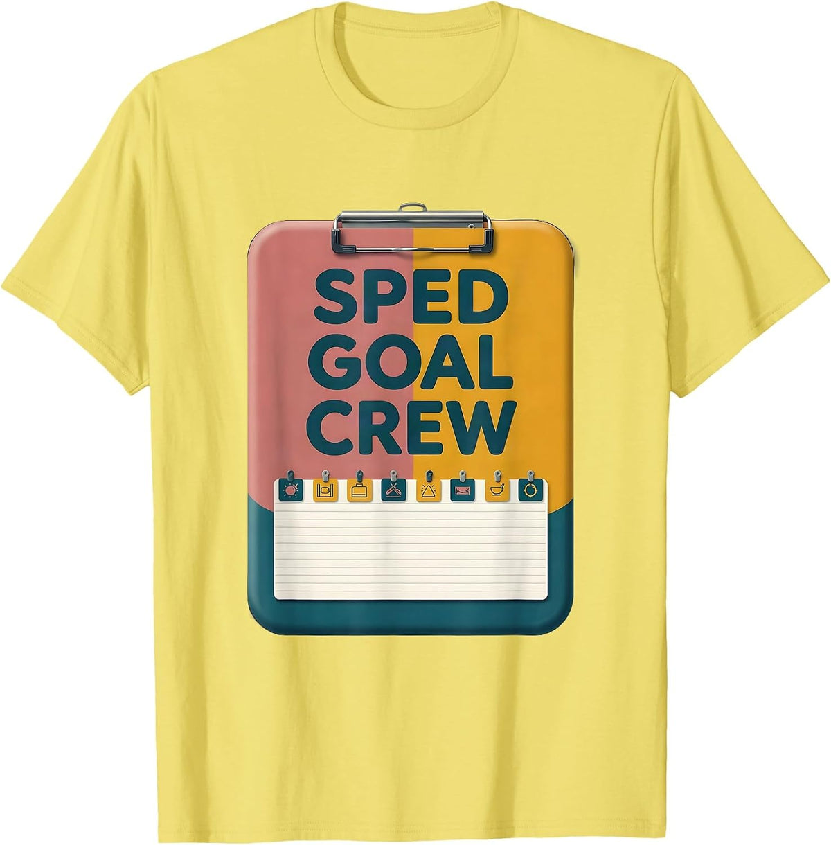 Men's SPED Goal Crew Special Education Teacher Aide Squad Pride T-Shirt - Lemon Yellow