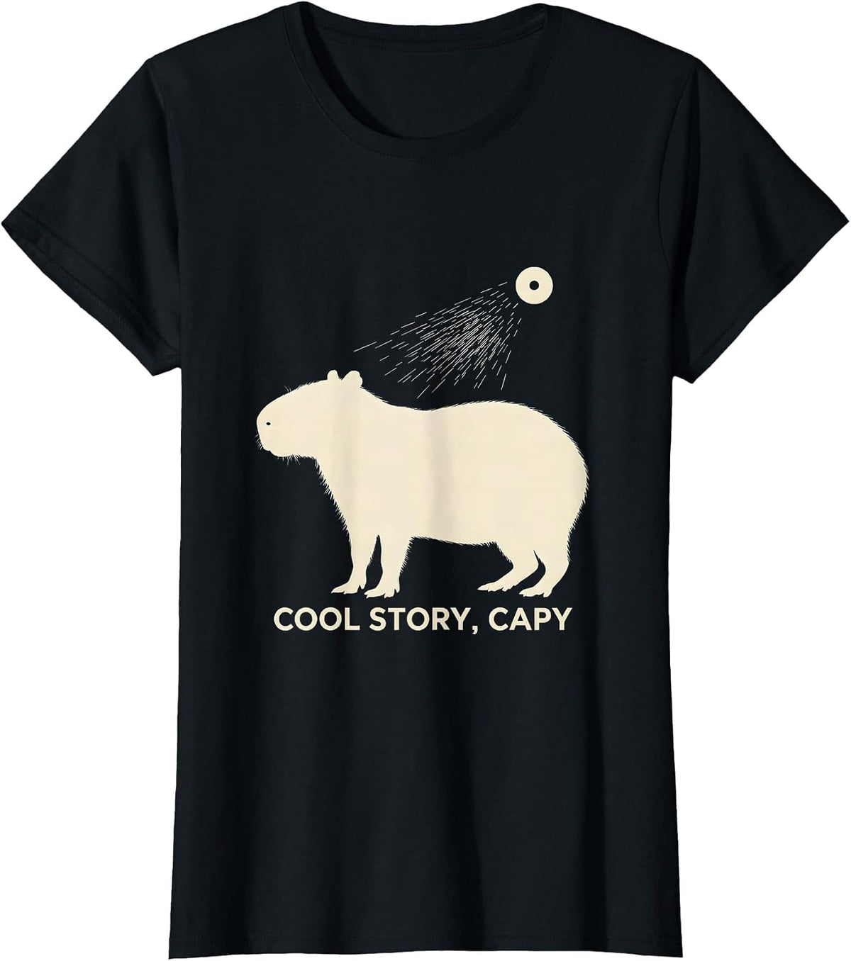 Women's Cool Story Capy Funny Capybara Animal Meme Humor T-Shirt - Black