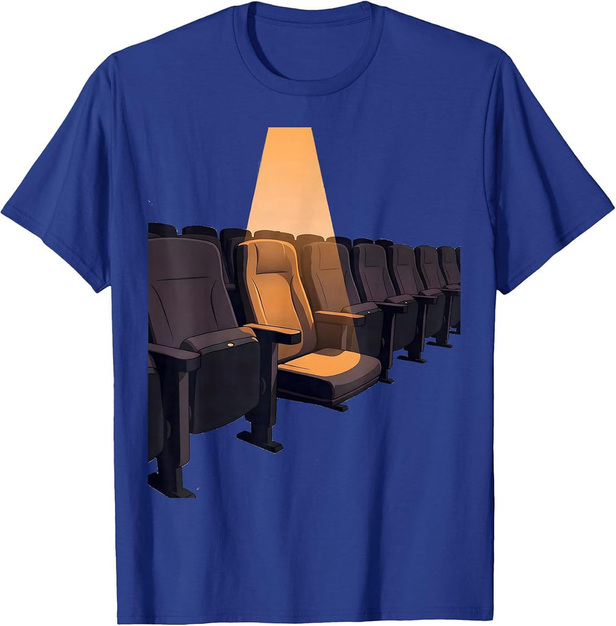 Folded Seats Spotlight Theater Kid Humor Gift T-Shirt - Royal Blue