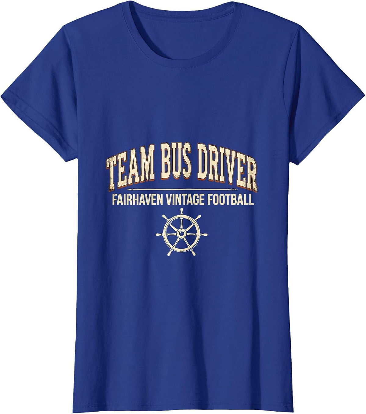 Women's Team Bus Driver Fairhaven Vintage Football Vintage T-Shirt - Royal Blue