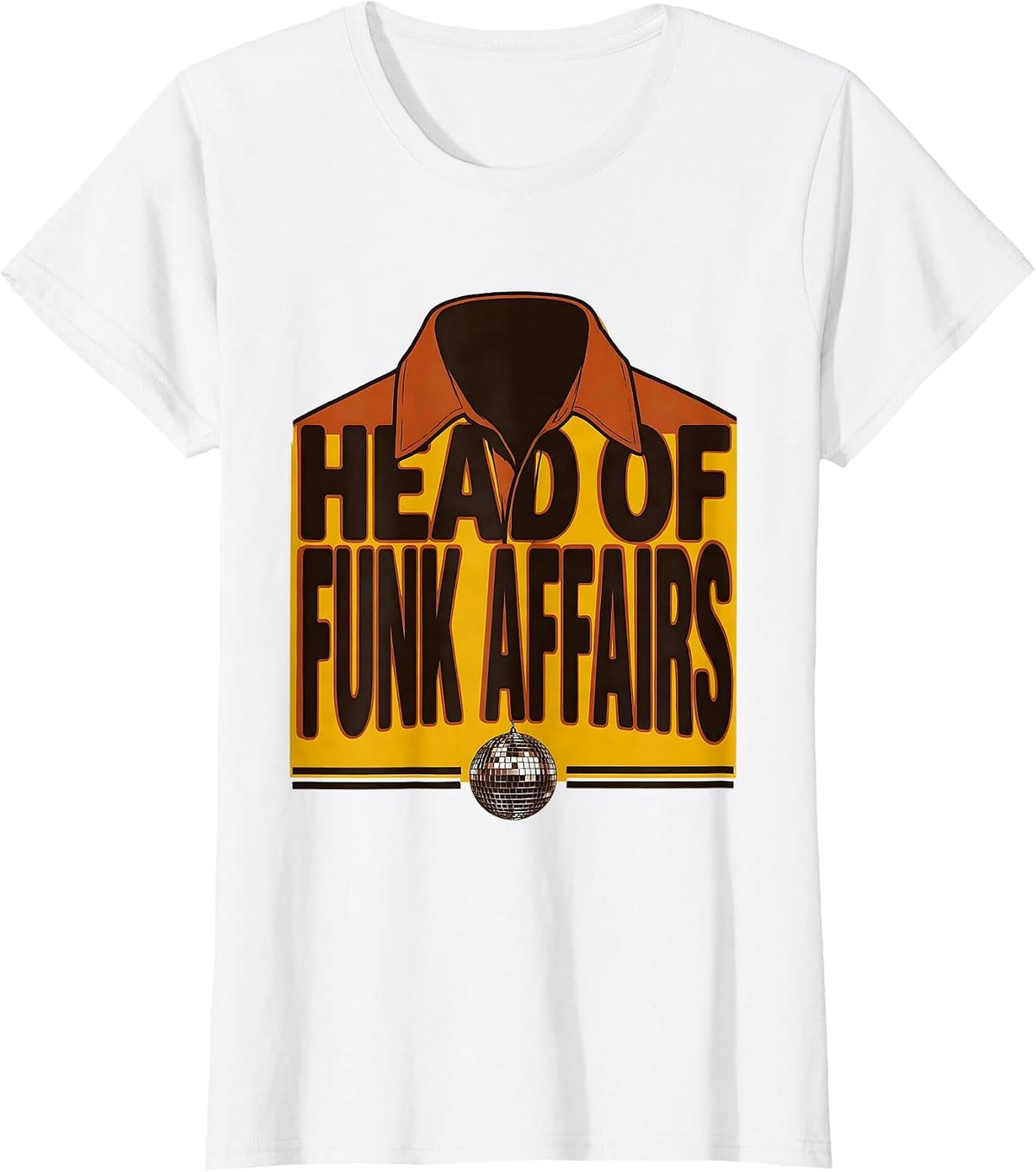 Women's Head Of Funk Affairs Retro 70s Disco Party Costume T-Shirt - White