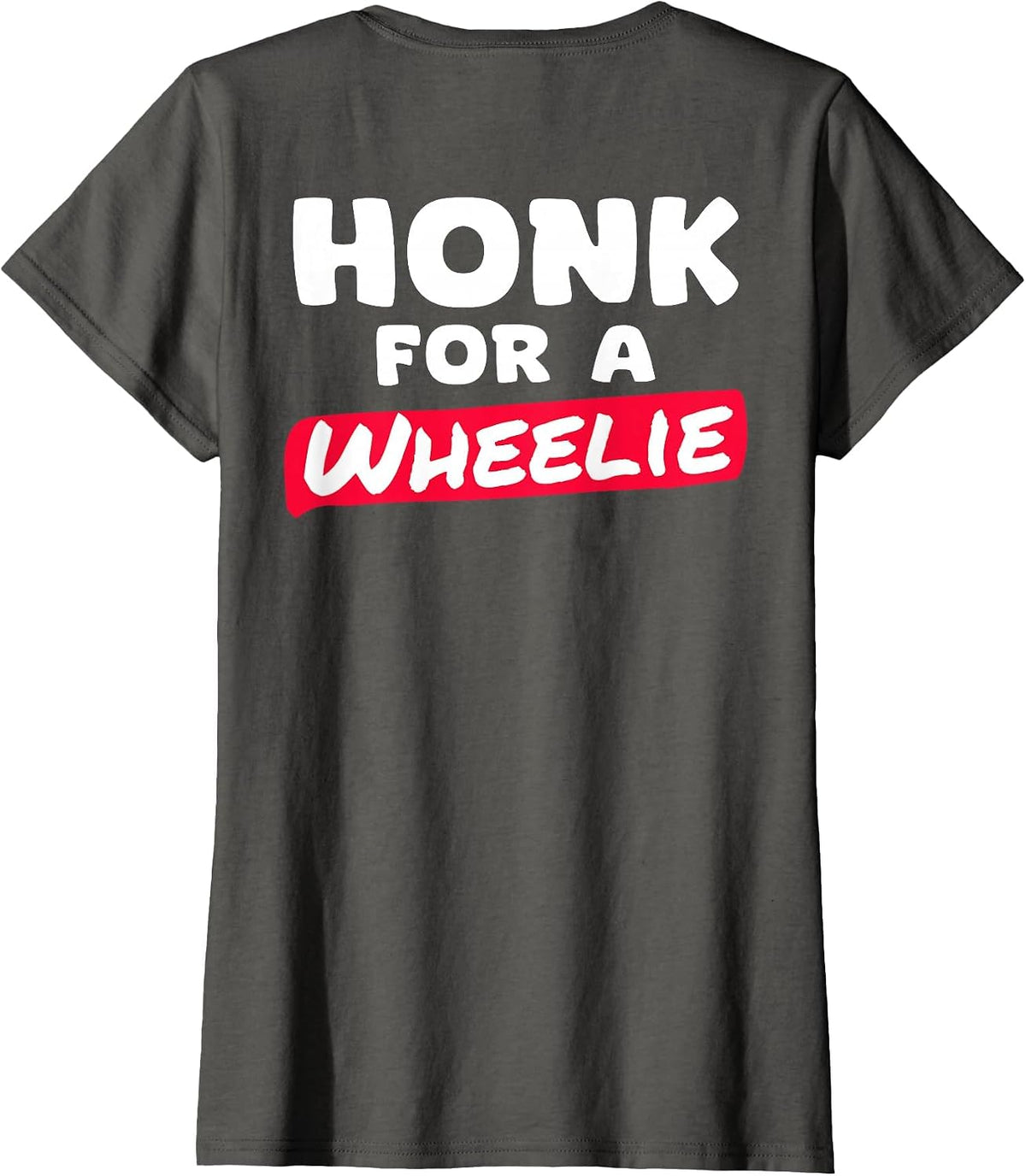 Motorcycle Stunt Design Honk for Wheelie Backprint T-Shirt - Asphalt Grey