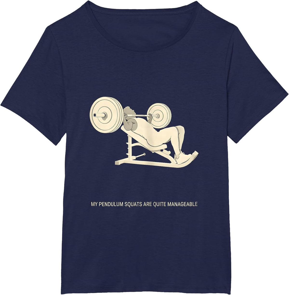 Women's My Pendulum Squats Are Quite Manageable Funny Gym T-Shirt - Navy Blue