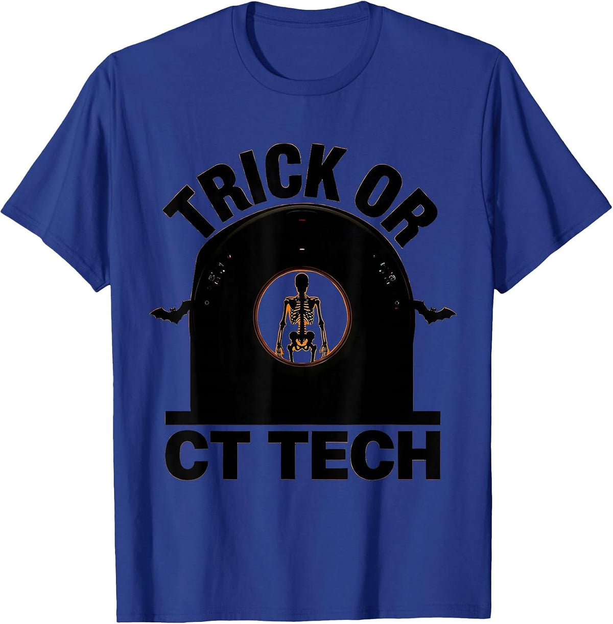 Men's Trick Or CT Tech Funny Radiology Tech Halloween Humor T-Shirt - Royal Blue