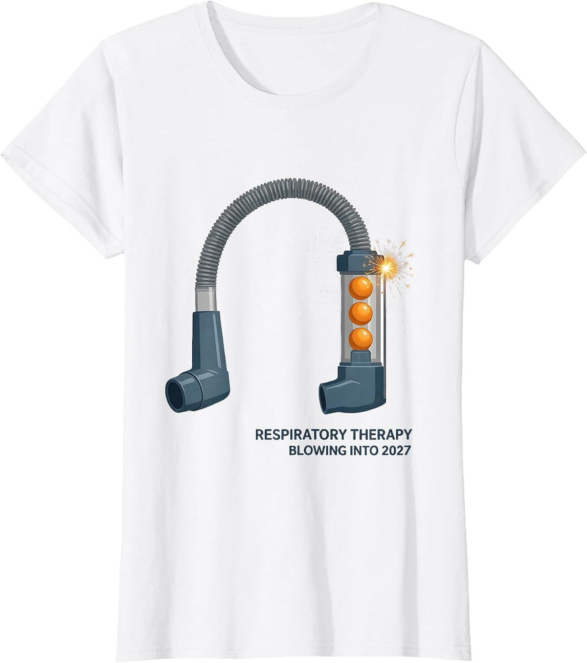 Women's Respiratory Therapy — Blowing Into 2027 Nurse New Year T-Shirt - White