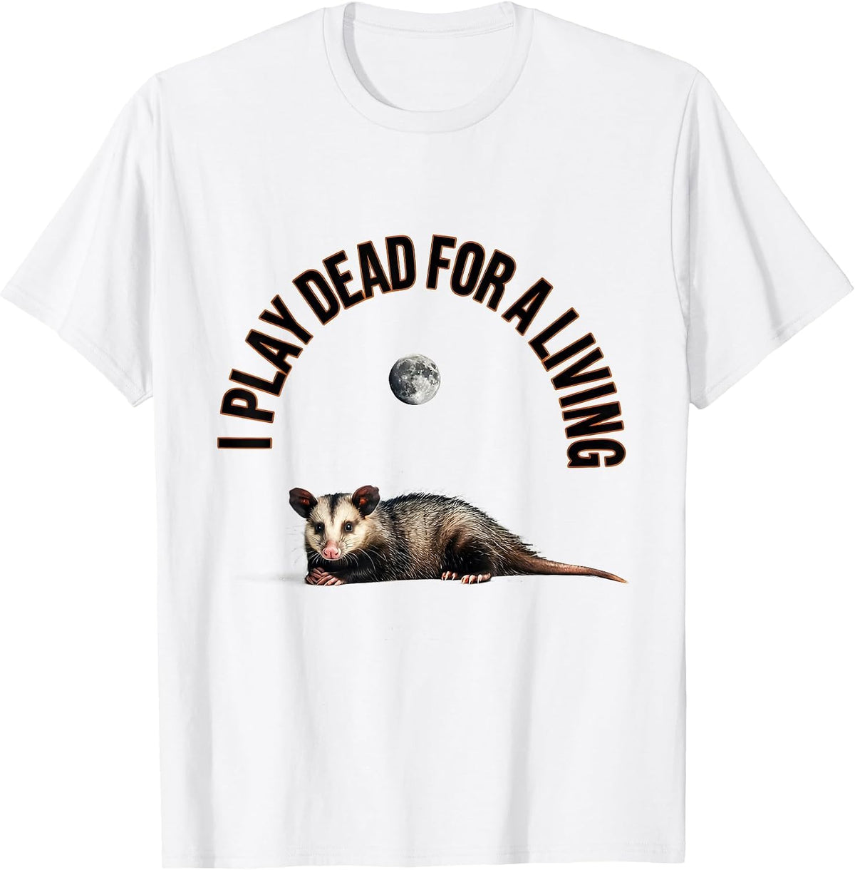 Men's I Play Dead For A Living Vintage Opossum Halloween Spooky T-Shirt - White