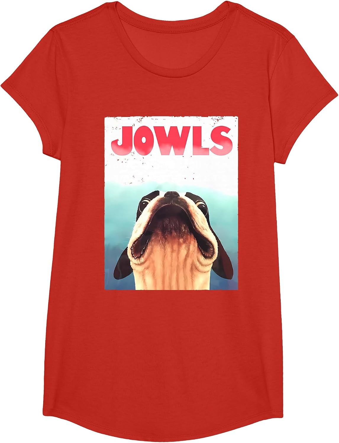 Funny Boston Terriers Jowls Dog Mom, Dog Dad T-Shirt - Girls Red
