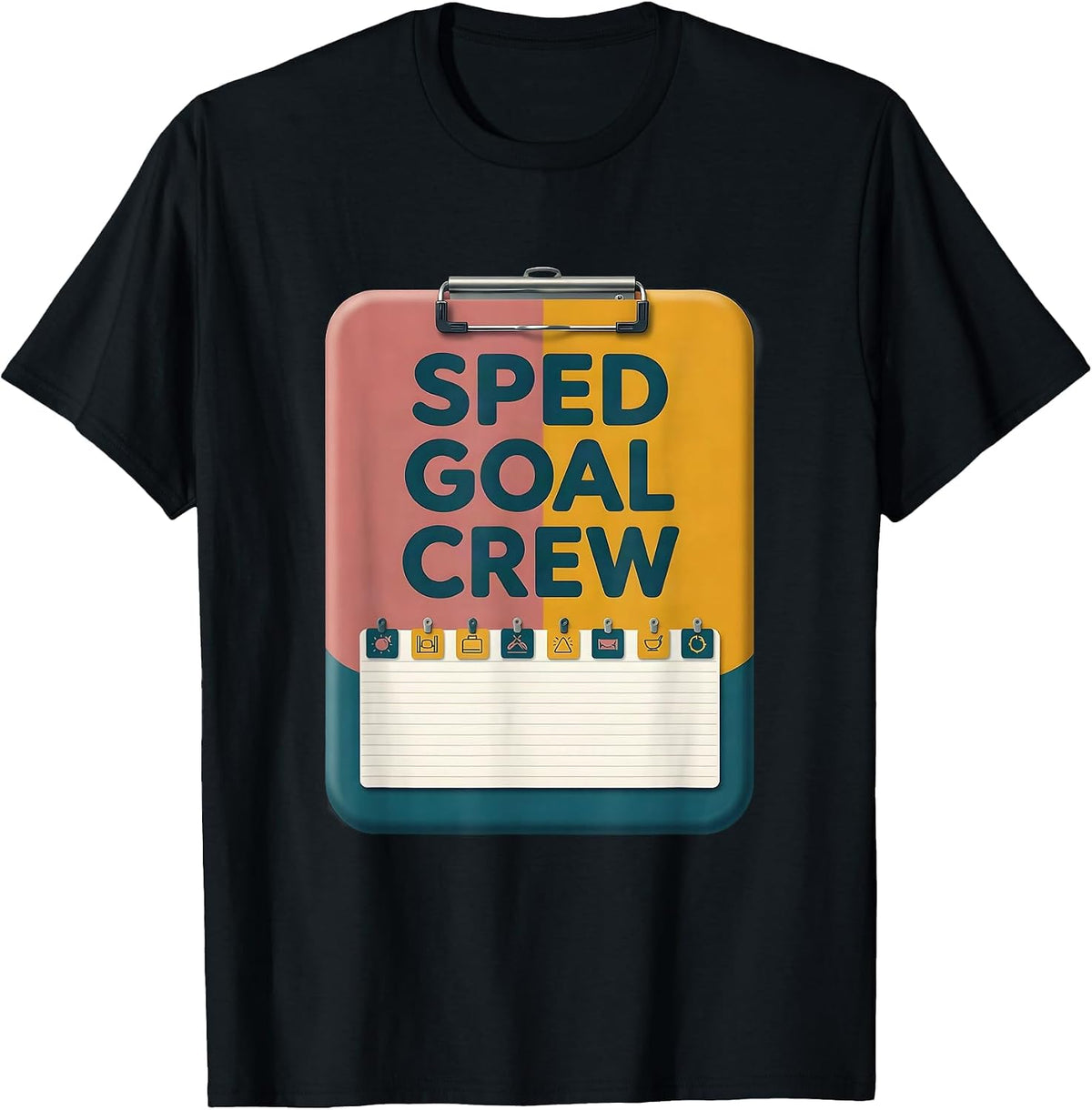 Men's SPED Goal Crew Special Education Teacher Aide Squad Pride T-Shirt - Black