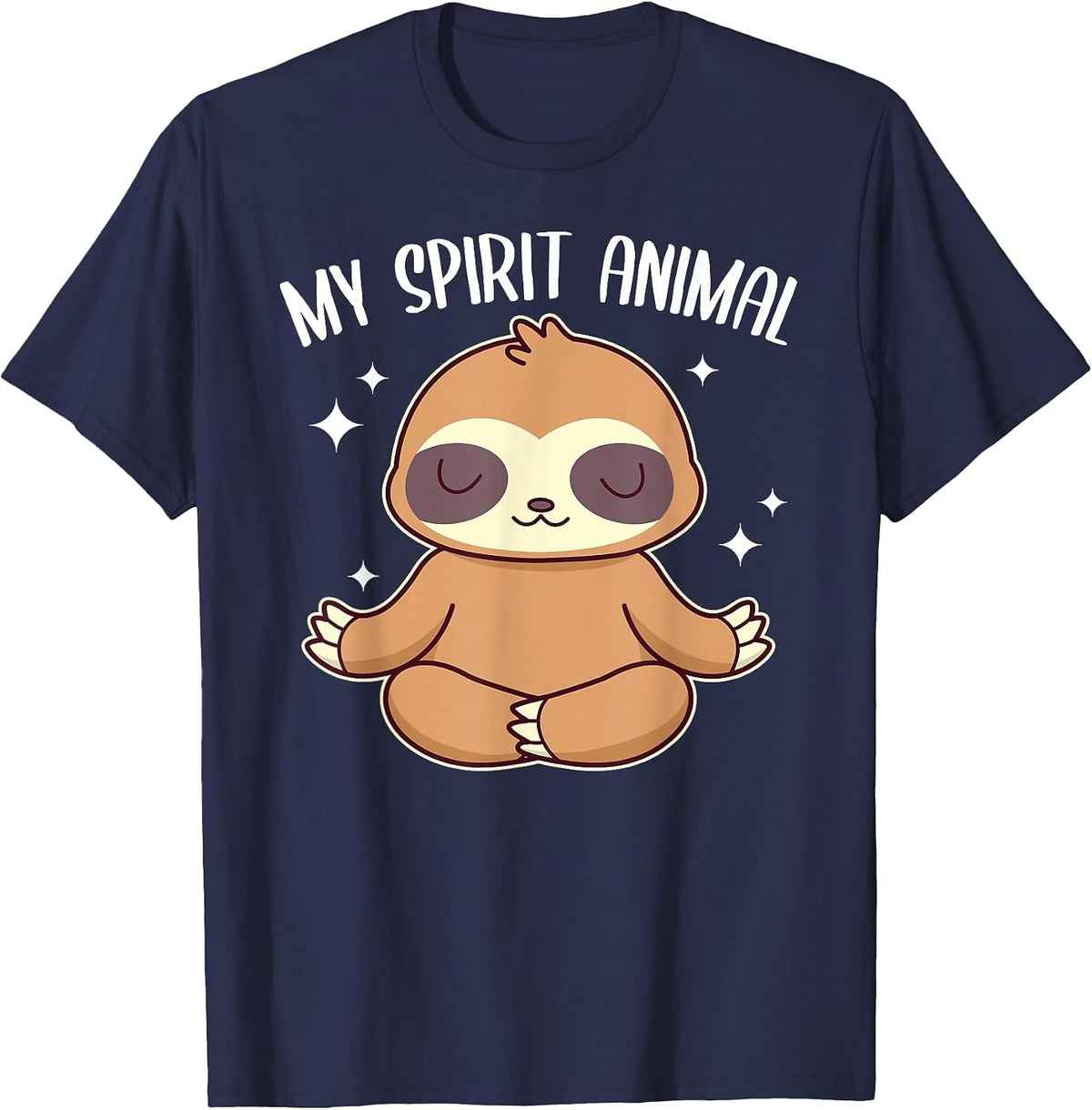 Sloth is My Spirit Animal Lazy Sloth T-Shirt - Navy Blue
