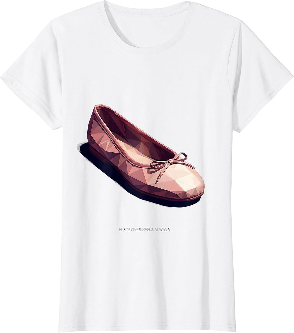 Flats Over Heels Always Ballet Flat Fashion T-Shirt - White