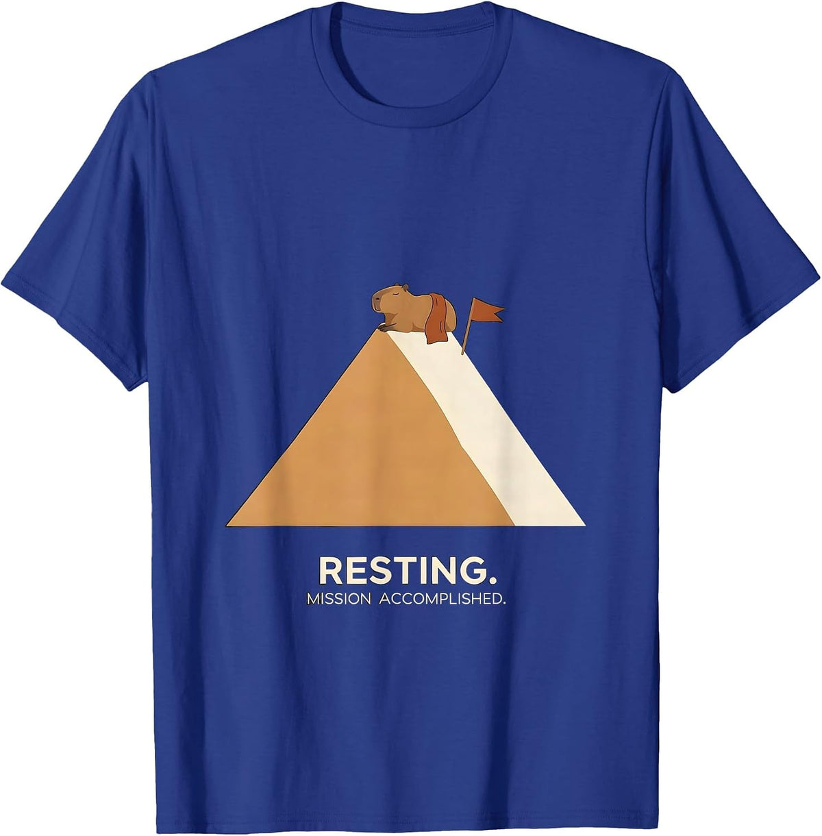 Resting Mission Accomplished Cute Capybara Sleepybara Sleep T-Shirt - Royal Blue