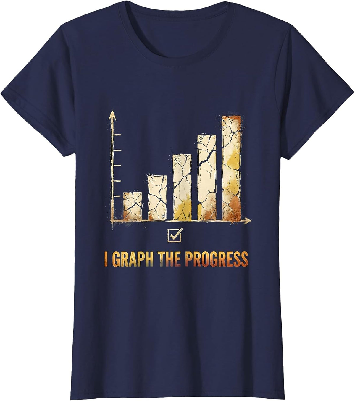 Women's I Graph The Progress Distressed Special Education Teacher T-Shirt - Navy Blue