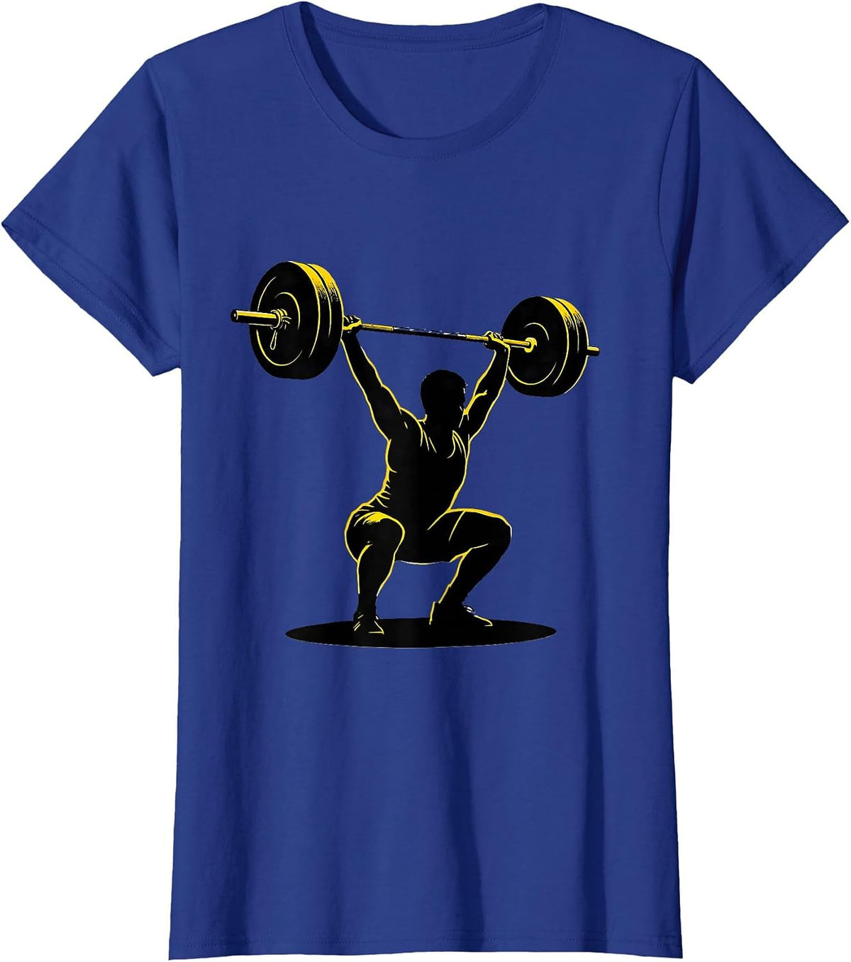 Women's Stencil Lifter Under Barbell Funny Gym Weightlifting Workout T-Shirt - Royal Blue