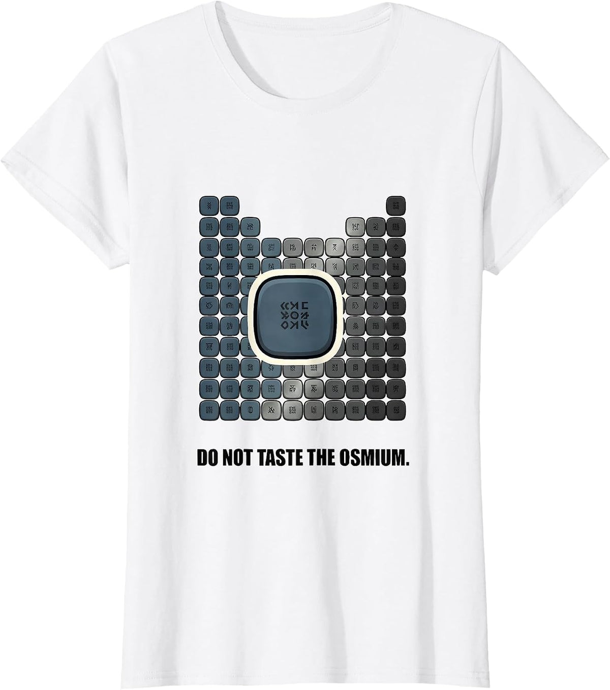 Women's Do Not Taste The Osmium Funny Periodic Table Chemistry T-Shirt - White