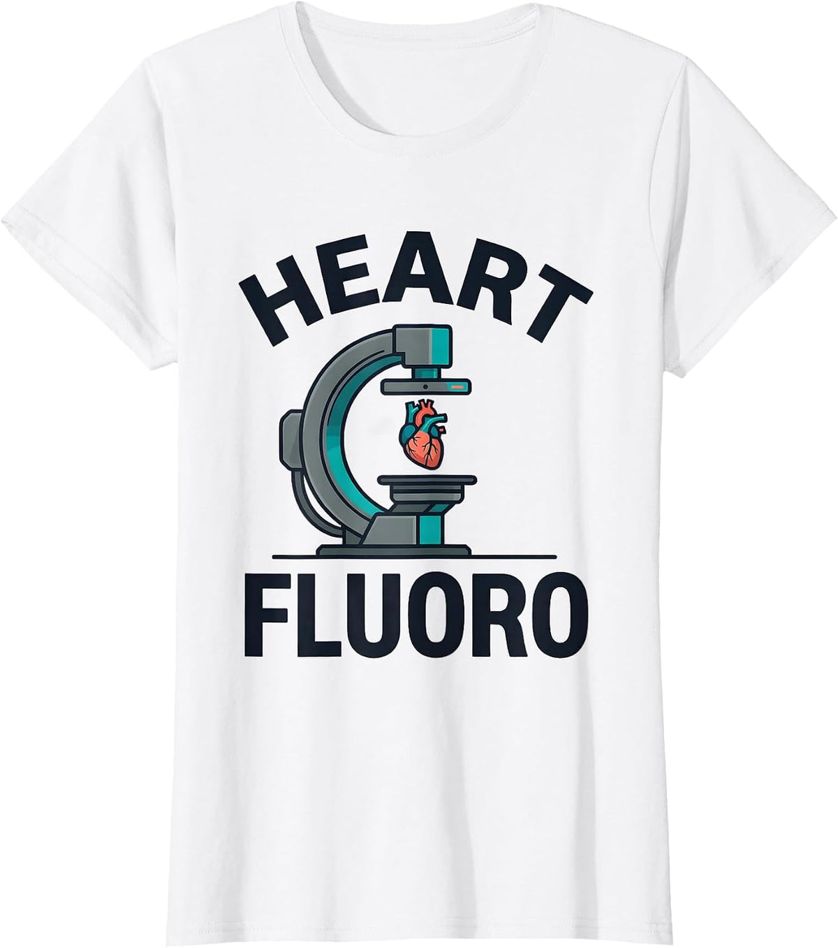Heart Fluoro Funny Radiology Tech Valentine Skeleton Humor T-Shirt - White